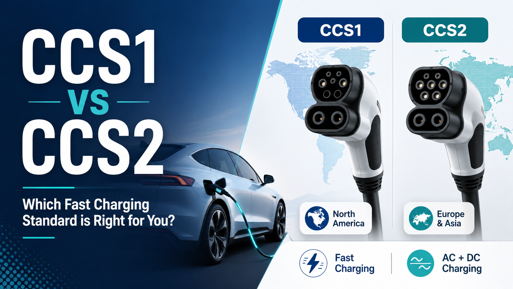 CCS1 vs CCS2: Vilken snabbladdningsstandard passar dig?